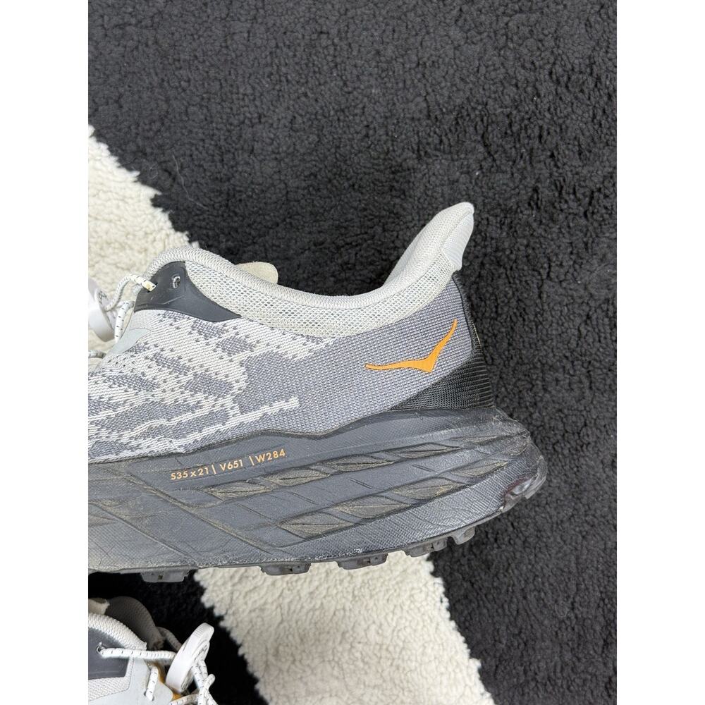 Hoka Speedgoat 5 Trail Running Shoes Grey Orange Vibram Mens Size 12D - Picture 7 of 15
